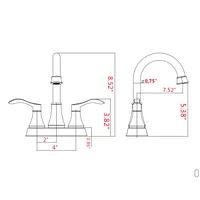 Streamdale Furniture 4 Inches Centerset Bathroom Faucet 360 Swivel Spout, With Pop Up Drain