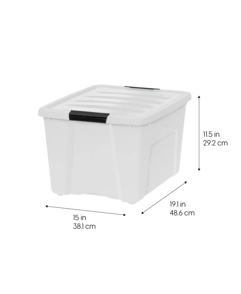Pack 40qt Plastic Storage Bin with Lid and Secure Latching Buckles