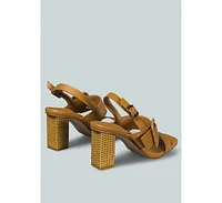 Swift Womens Big Buckle Leather Slingback Sandal