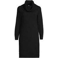 Lands' End Women's Cozy Lofty Cowl Neck Sweater Dress