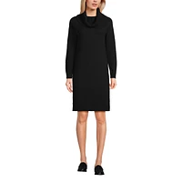 Lands' End Women's Cozy Lofty Cowl Neck Sweater Dress