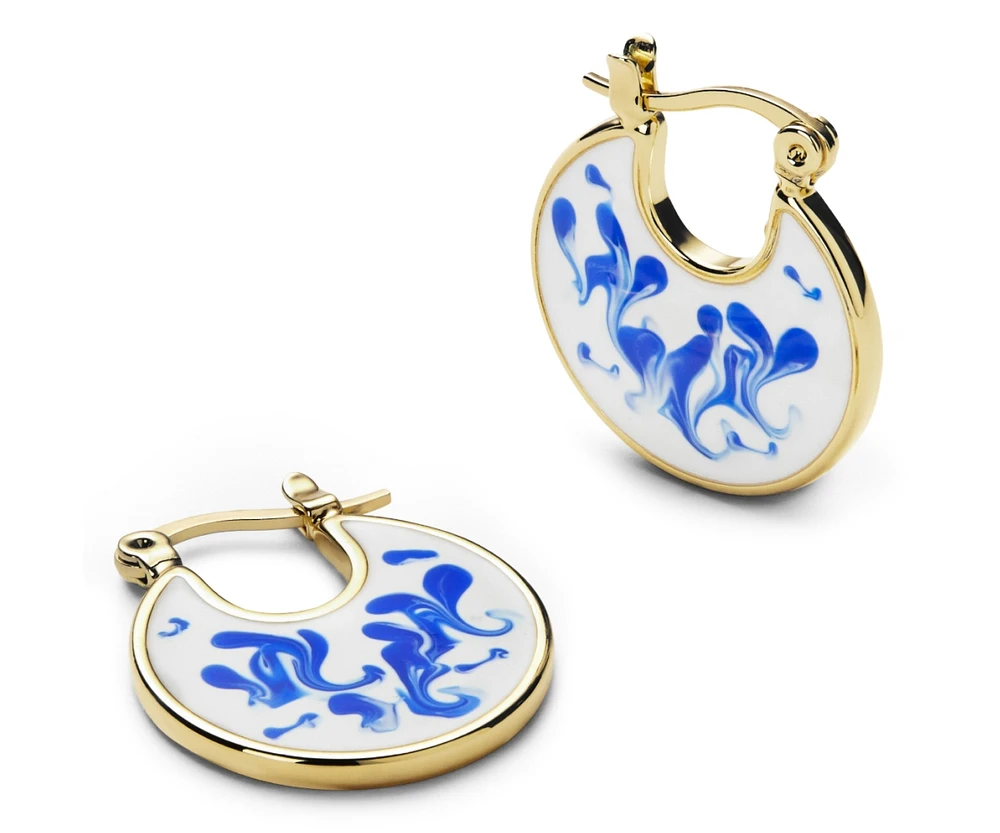 Ana Luisa Enamel Earrings - Hana Marble Blue