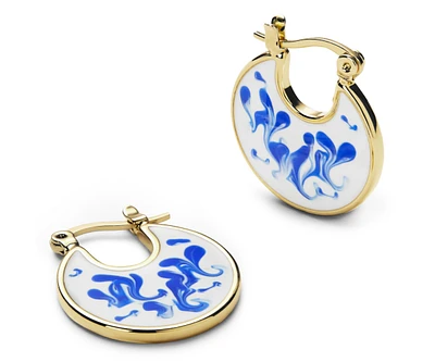 Ana Luisa Enamel Earrings - Hana Marble Blue