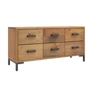vidaXL Storage Cabinet Brown 43.3"x11.8"x17.7" Solid Wood Pine