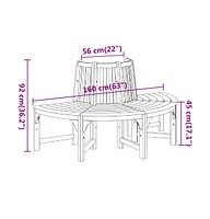 vidaXL Half Round Tree Bench 63" Solid Wood Eucalyptus