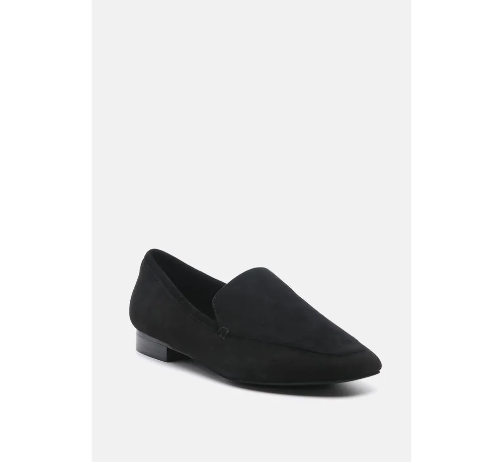 Rag & Co Julia Womens Black Suede Semi Casual Loafers