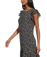 Tommy Hilfiger Women's Printed Flutter-Sleeve Dress
