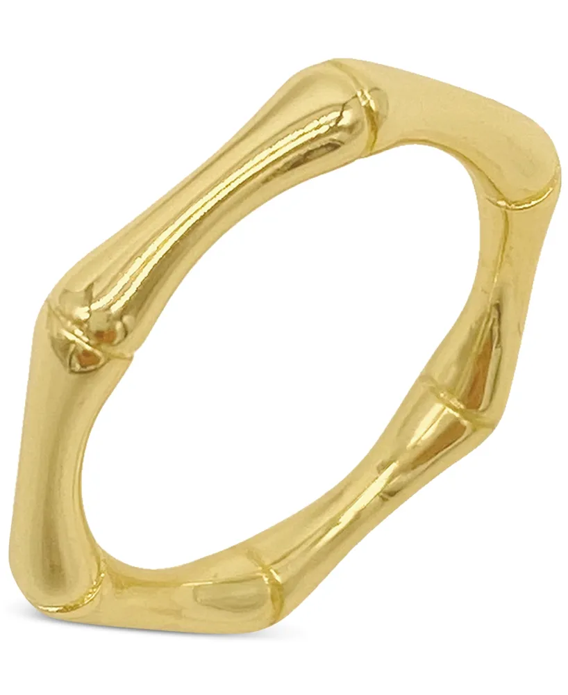 Adornia Gold-Tone Water-Resistant Bamboo Band Ring