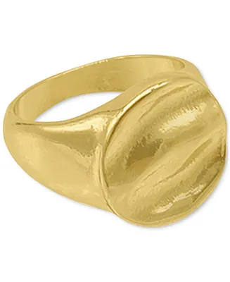Adornia 14k Gold-Plated Ripple Signet Ring