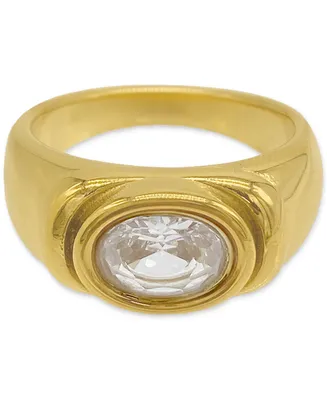Adornia 14K Gold-Plated Crystal Ring