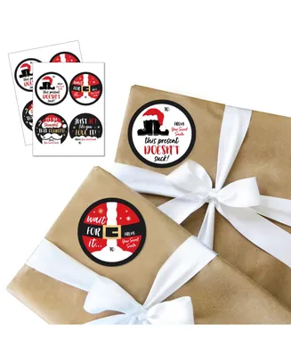 Secret Santa - Round Christmas To and From Gift Tags - Large Stickers - Set of 8