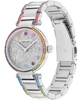 Coach Women's Cary Rainbow Silver-Tone Stainless Steel Bracelet Watch 34mm