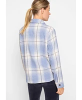 Olsen Women's Wool Blend Long Sleeve Plaid Jacket