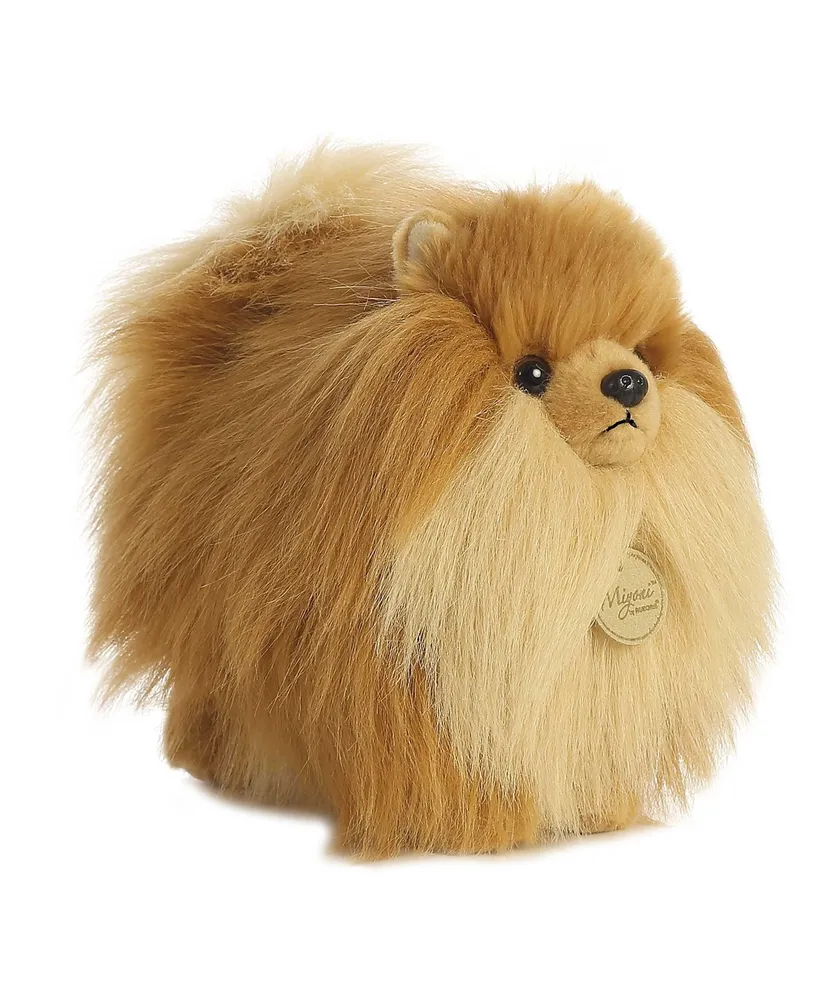 Aurora Small Pomeranian Miyoni Adorable Plush Toy Brown 9"