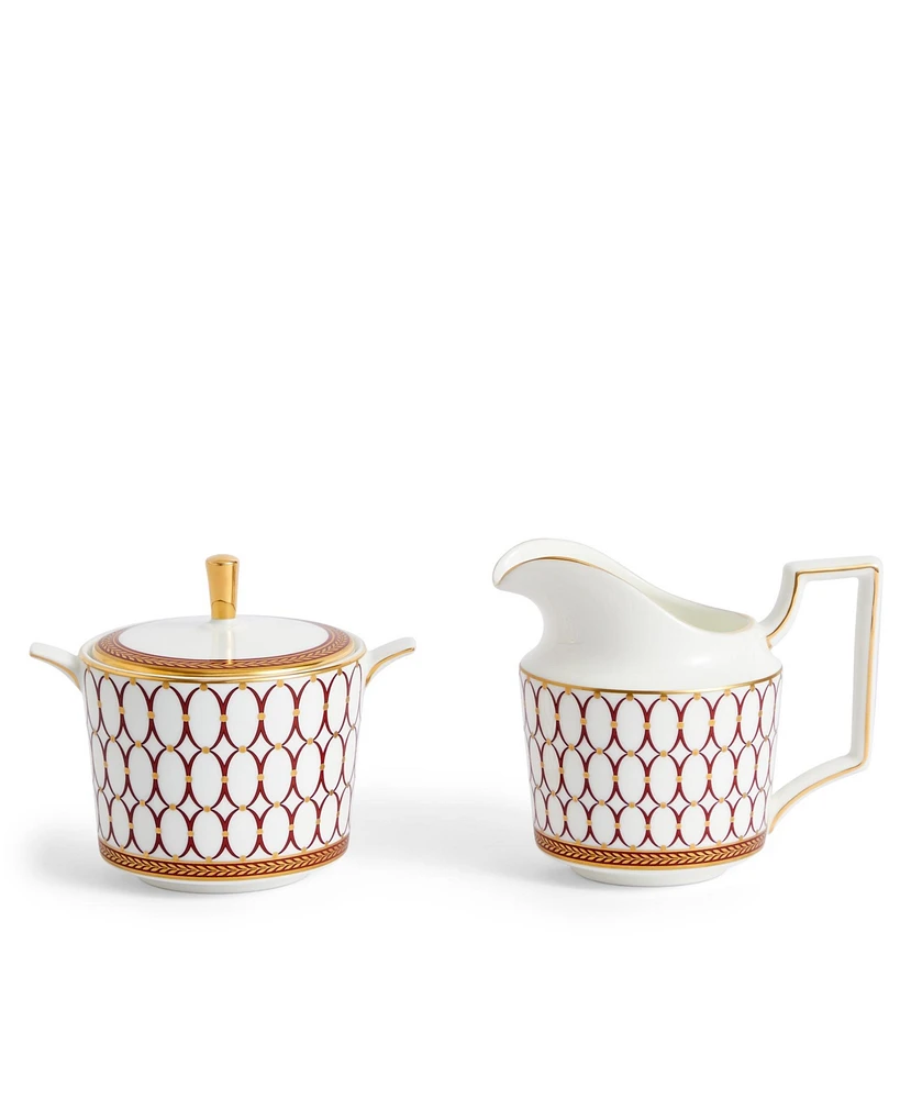 Wedgwood Renaissance Red Serveware Sugar and Creamer Set