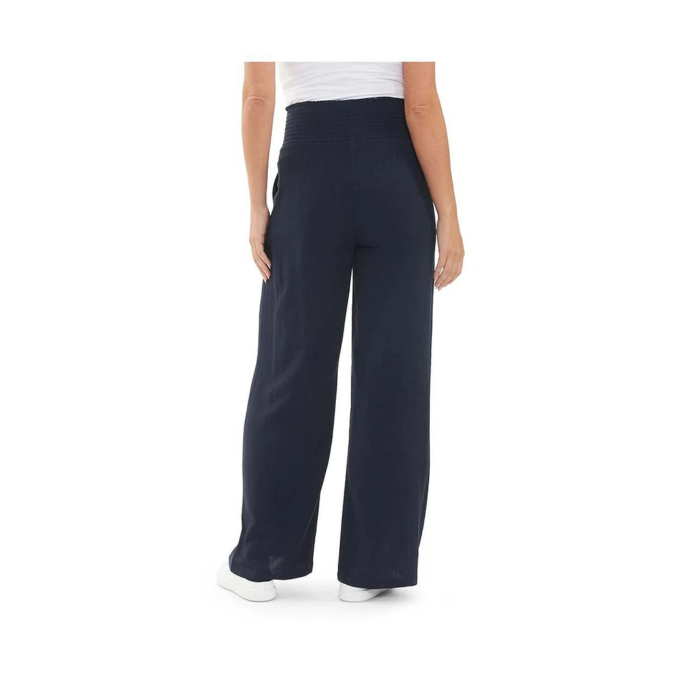 Ripe Maternity Marlow Wide Leg Shirred Pant Navy