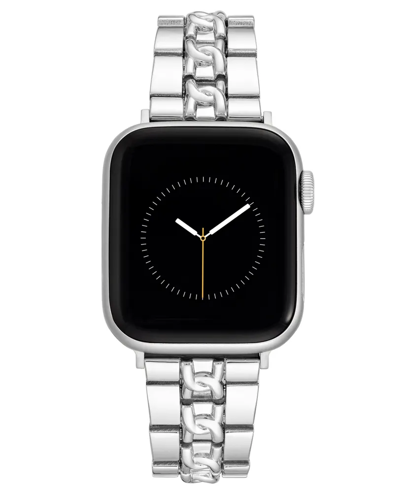 Nine West Women's Silver-Tone Alloy Bracelet Compatible with 42mm, 44mm, 45mm, Ultra and Ultra 2 Apple Watch - Silver
