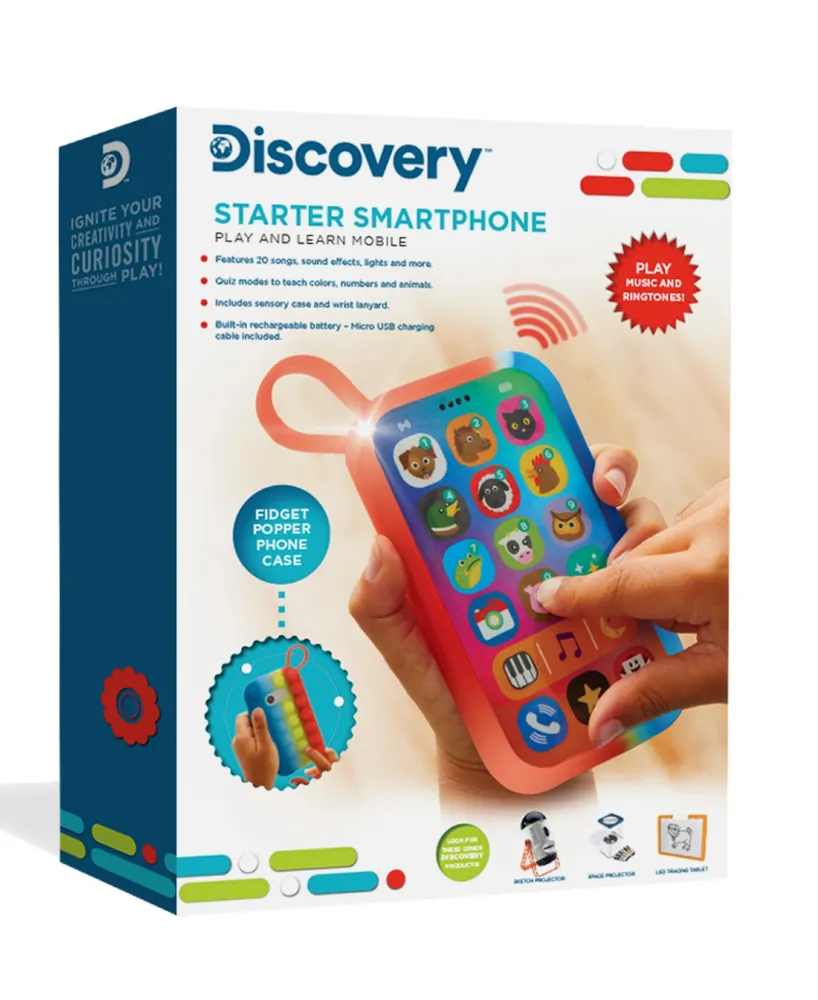 Discovery Kids Play and Learn Mobile Starter Smartphone, Educational Learning Toy With Sensory Fidget Popper Case
