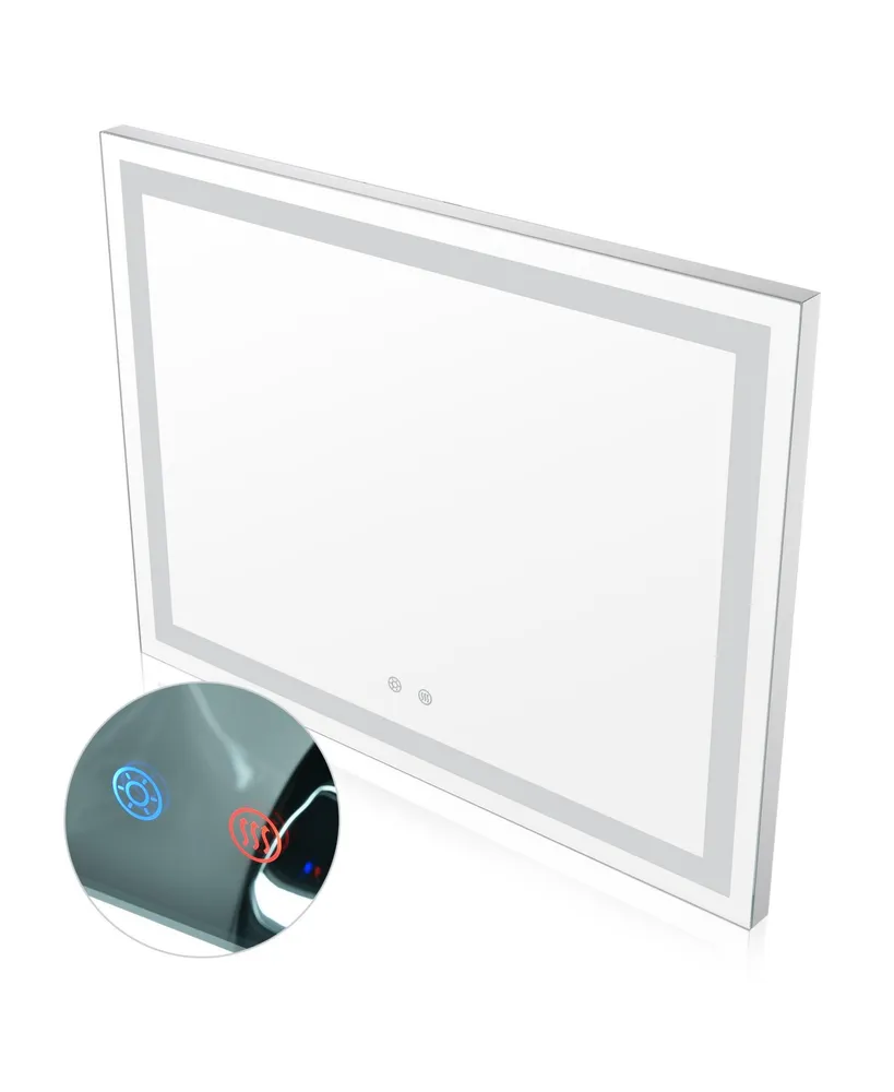 Aquaterior 32"x24" Smart Bathroom Mirror Dimmer Anti Fog Horizontal Vertical