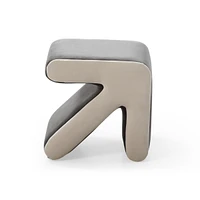 Grey+Beige Multifunctional Velvet Stool Ottoman