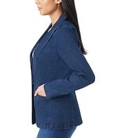 Gloria Vanderbilt Women's Denim One-Button Blazer