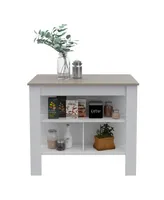 Simplie Fun Rockaway 3-Shelf Kitchen Island And Light