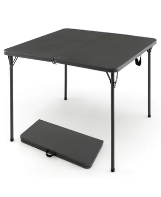 Folding Camping Table with All-Weather Hdpe Tabletop and Rustproof Steel Frame