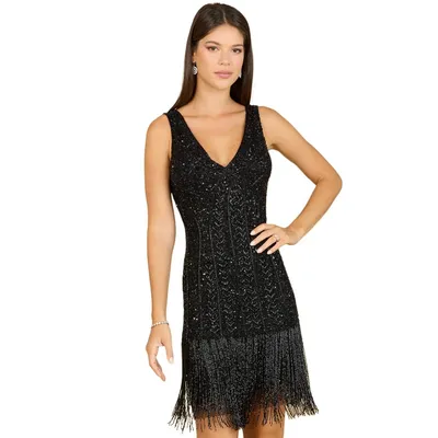 Lara Women's Beaded Fringe Cocktail Dress