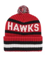 Men's '47 Brand Red Atlanta Hawks Bering Cuffed Knit Hat with Pom