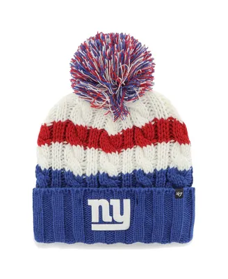 Women's '47 Brand White New York Giants Ashfield Cuffed Knit Hat with Pom