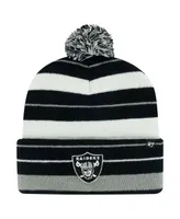 Men's '47 Brand Black Las Vegas Raiders Powerline Cuffed Knit Hat with Pom