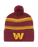 Men's '47 Brand Burgundy Washington Commanders Fadeout Cuffed Knit Hat with Pom