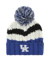 Women's '47 Brand White Kentucky Wildcats Ashfield Cuffed Knit Hat with Pom