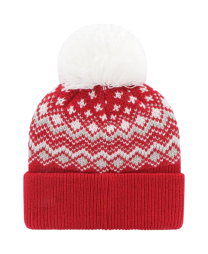 Women's '47 Brand Scarlet Ohio State Buckeyes Elsa Cuffed Knit Hat with Pom