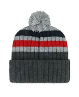 Men's '47 Brand Gray St. Louis Cardinals Stack Cuffed Knit Hat with Pom