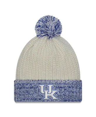 Women's New Era Cream Kentucky Wildcats Fresh Cuffed Knit Hat with Pom