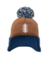 Preschool Boys and Girls Brown Indianapolis Colts Football Head Knit Hat with Pom