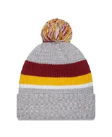 Men's New Era Heather Gray Washington Commanders Cuffed Knit Hat with Pom