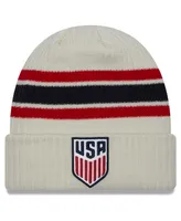 Youth Boys and Girls Cream Distressed Usmnt Vintage-Like Cuffed Knit Hat