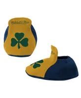 Infant Boys and Girls Mitchell & Ness Navy, Gold Notre Dame Fighting Irish 3-Pack Bodysuit, Bib Bootie Set