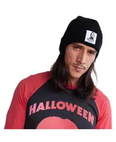 Men's and Women's Contenders Clothing Black Halloween Myers Face Cuffed Knit Hat