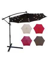 Simplie Fun 10 Ft Outdoor Patio Umbrella Solar Powered Led Lighted Sun Shade Market Waterproof 8 Ribs