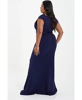 Quiz Plus Wrap Ruched Maxi Dress