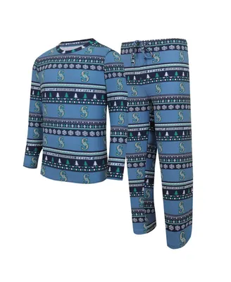 Men's Concepts Sport Navy Seattle Mariners Knit Ugly Sweater Long Sleeve Top and Pants Set