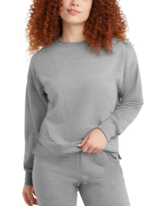 Hanes Women's Perfect Triblend French Terry Crew Sweatshirt