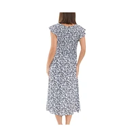 Ripe Maternity Joyce Floral Shirred Dress White/Navy