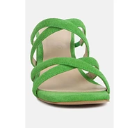 Valentina Womens strappy casual block heel sandals