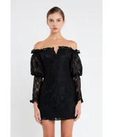 Women's Off the Shoulder Fitted Mini Dress