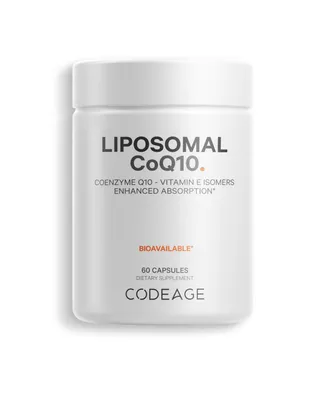 Codeage Liposomal CoQ10, Vitamin E Tocopherols & 125 mg Coenzyme Q10, Cardiovascular Support, 60 ct