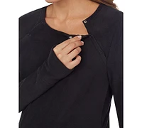 Cuddl Duds Women's Long-Sleeve Snap-Front Maternity Top